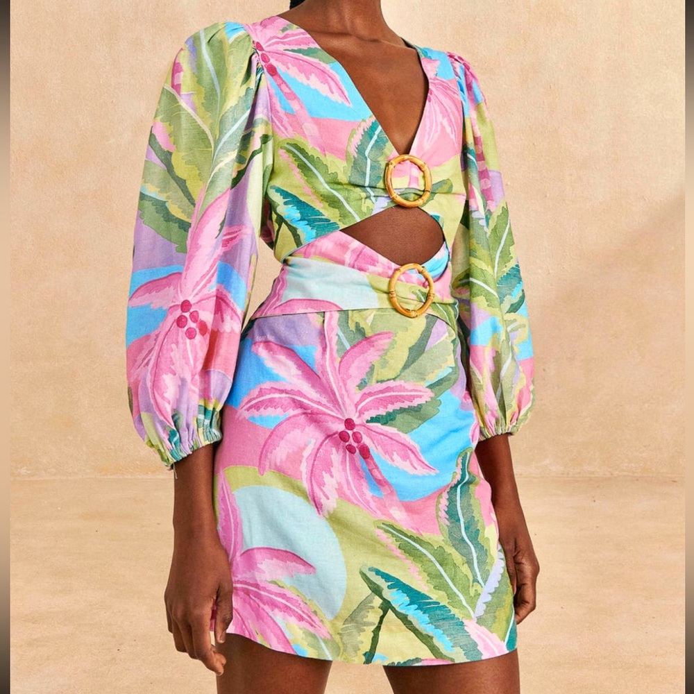 πΊπHPππΊ NWT Farm Rio Beach Vibe Mini Dress - Picture 8 of 16